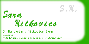 sara milkovics business card