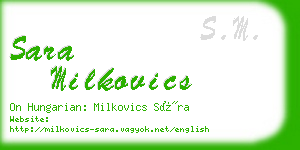 sara milkovics business card
